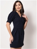 Polyester Overlap Short Dress - Mirage, S, Free