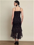 Trendarrest Floral Frill Dress - Black, S, Free