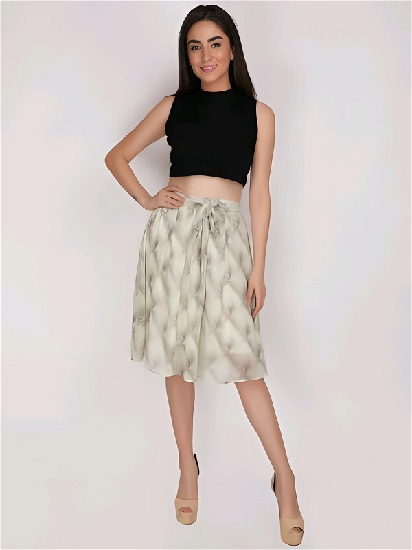 Printed Maxi Skirt - Multicolor, 32, Free
