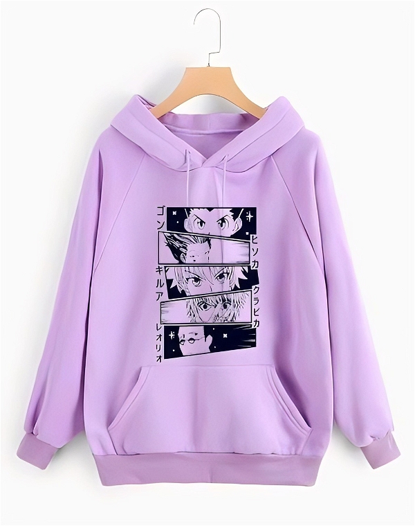 Anime Sweatshirt - French Lilac, L, Free
