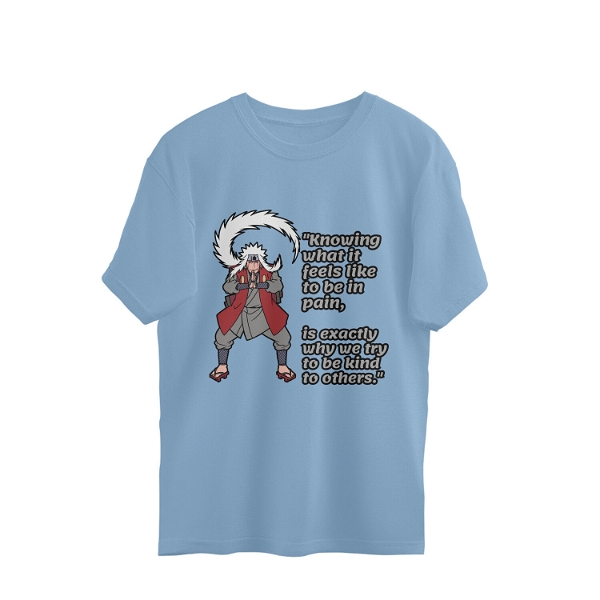 Naruto Jiraiya Quote Men's T-shirt - Baby Blue, L, Free