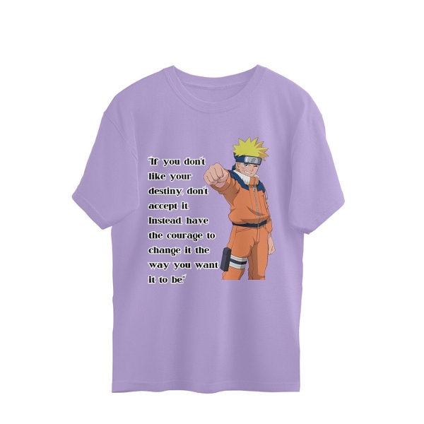 Naruto Quote Men's Oversized T-shirt - Lavender, L, Free