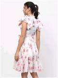Georgette Printed Dress - White, XXL, Free