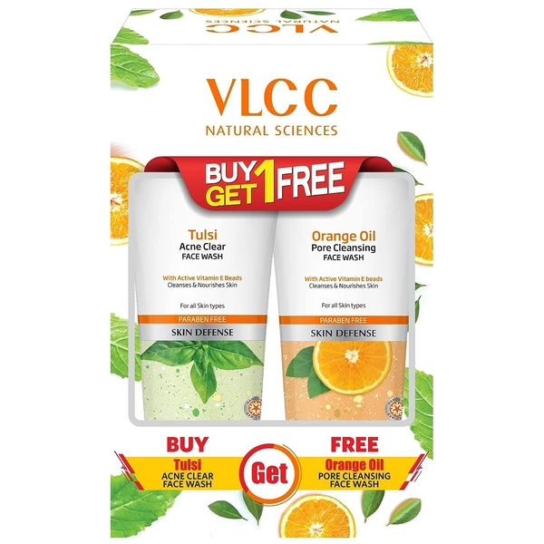 VLCC Orange Oil Facewash 150ml + Tulsi Facewash Combo 150ml