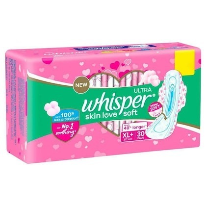 Whisper Ultra Soft XL+ (317mm) - 30 pads
