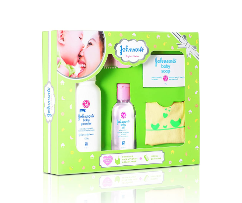 Johnson Baby Gift Set - baby soap 75g+baby powder 100g+baby oil 50ml+baby comb 1+baby cotton baby 1