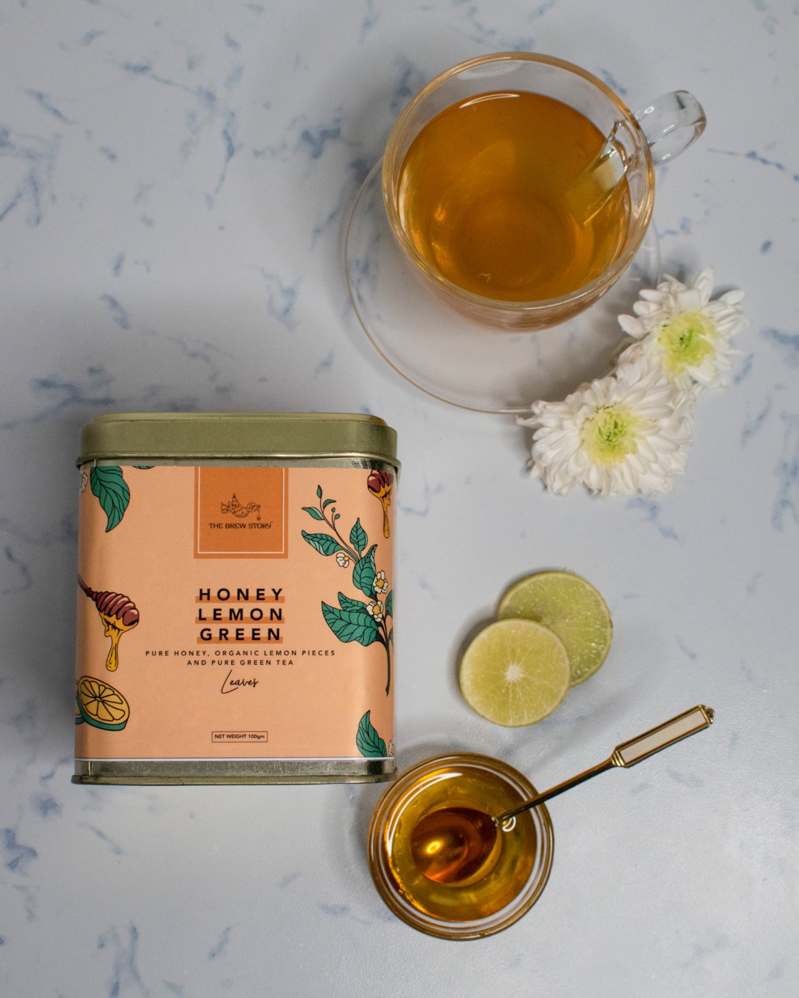 The Brew Story Green Tea - Honey Lemon Green, 100g