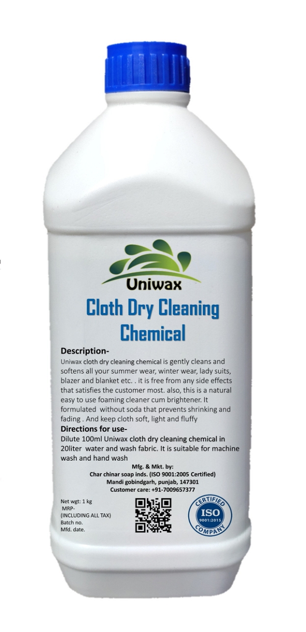 uniwax cloth dry cleaning chemical concentrate - 1kg