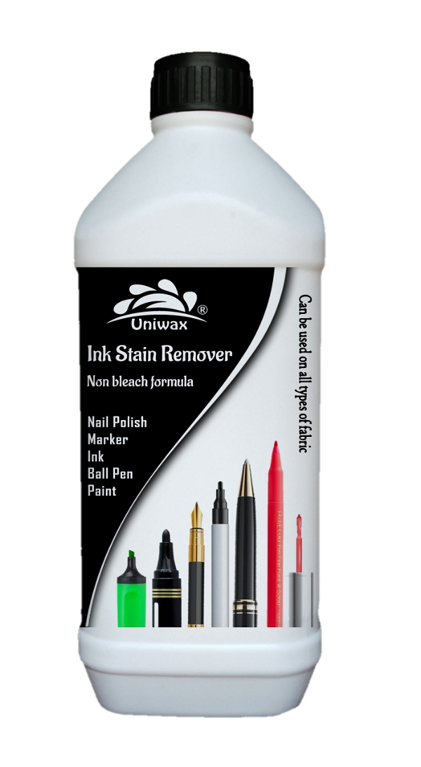 uniwax ink remover, Ballpoint pen, fountain pen, ink, Permanent marker, Gel pen stain remover from fabric and furniture - 1 liter