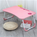 Wooden Pink Foldable Laptop Table - PINK