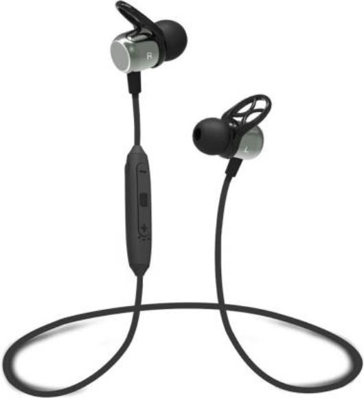 PTron Avento Plus Magnetic Wireless Bluetooth Headset  (Grey, Black, In the Ear)