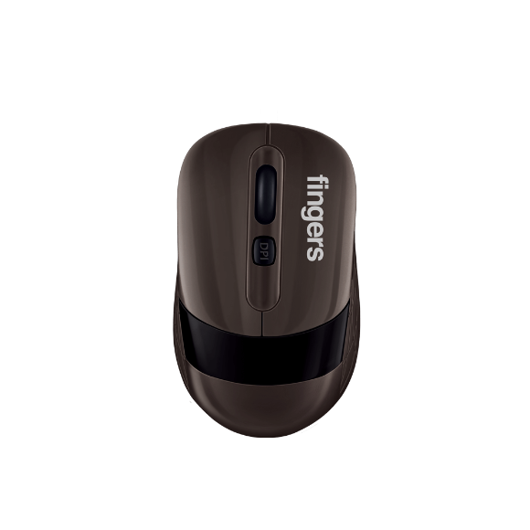 Fingers Aerogrip Wireless Optical Mouse  (2.4GHz Wireless, Black + Brown) 3 Year Warranty