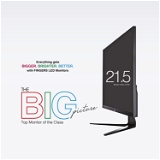 Fingers FINGERS The Big Picture LED Monitor [21.5"(51.48cm) FHD (1920x1080 px) Ultra-Slim & Frameless 16.7 M Colours Wall Mountable VGA, HDMI & Audio Out Ports - (Satin-2150, Black)