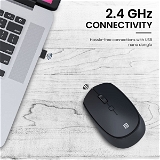 Portronics Toad 23 Wireless Optical Mouse with 2.4GHz, USB Nano Dongle, Optical Orientation, Click Wheel, Adjustable DPI(Black)