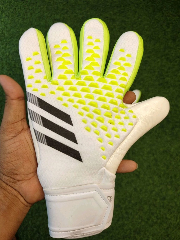 Predator White And Light Green Colour Match Gloves  - 8