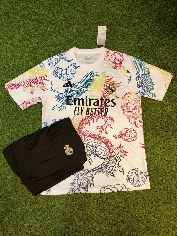 Madrid White Rainbow Dragon Jersey With Short - XL