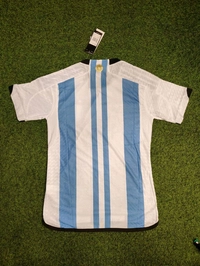 Argentina 2022 World Cup Home Jersey Player Edition 3 Star - L