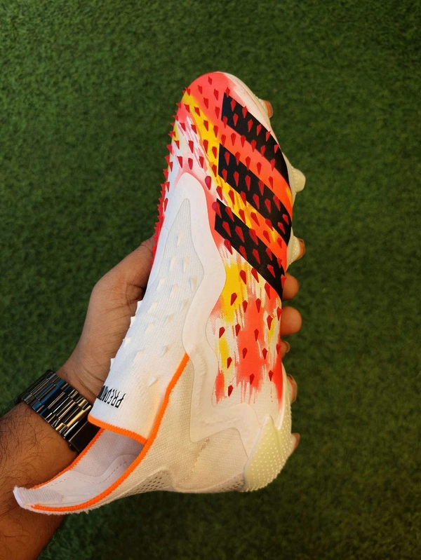 Predator Freak High-Top Without Lace White And Orange  - 6.5