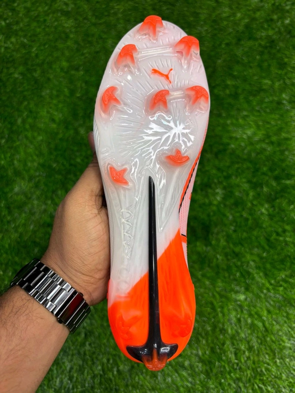 Ultra Ultimate White And Orange FG With Lace  - 7.5