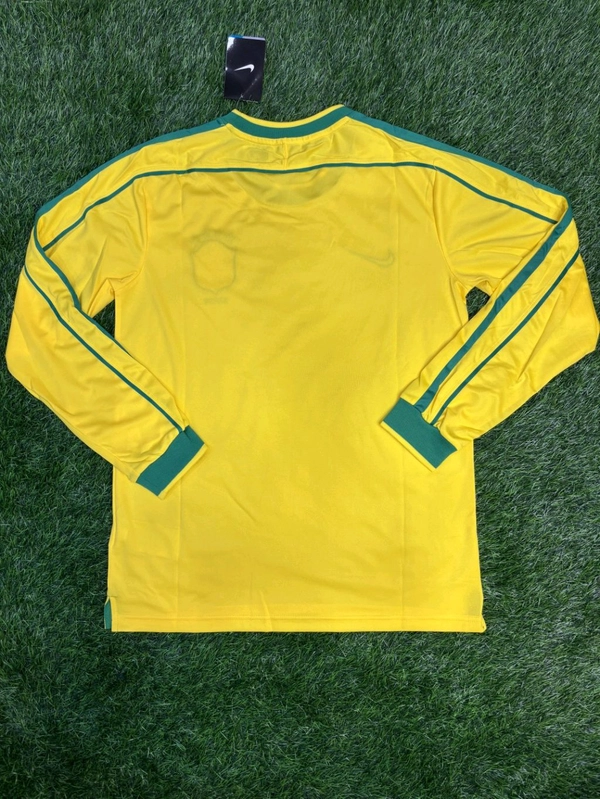 Retro Brazil 1998 World Cup Jersey Full Sleeve  - M