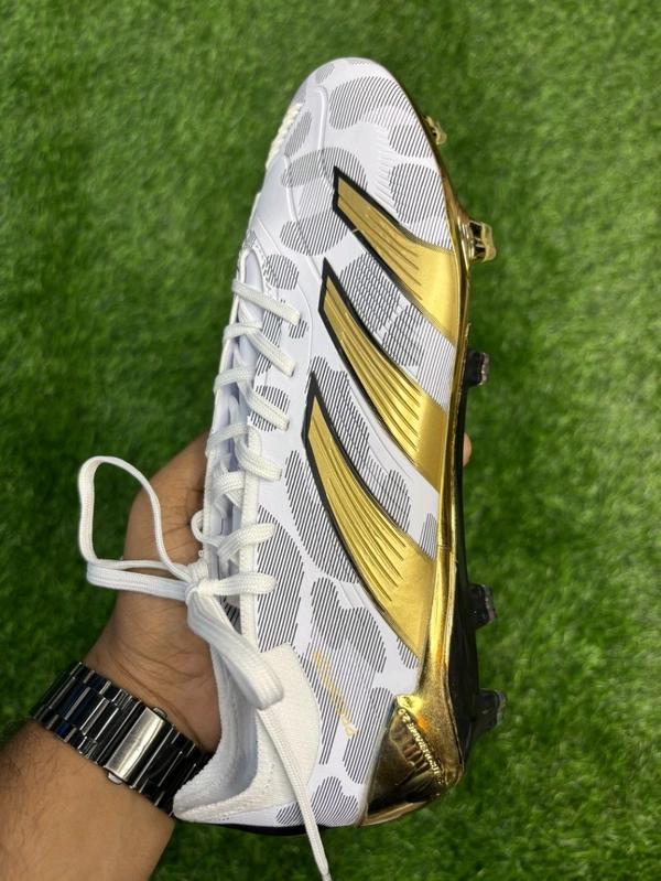 Predator Grey And Gold Colour FG With Lace  - 7.5