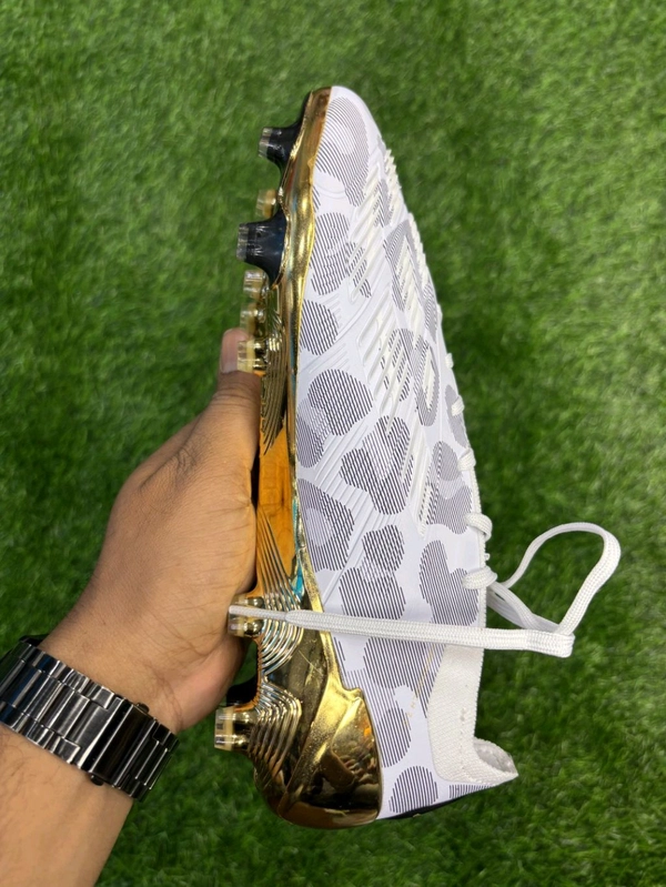Predator Grey And Gold Colour FG With Lace  - 7.5