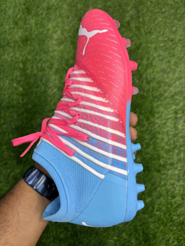 Future Pink And Blue Colour FG+AG Multi Ground Boot With Lace  - 7.5