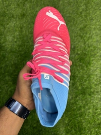 Future Pink And Blue Colour FG+AG Multi Ground Boot With Lace  - 7.5