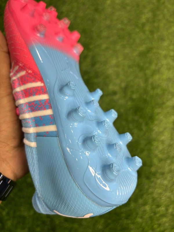 Future Pink And Blue Colour FG+AG Multi Ground Boot With Lace  - 7.5