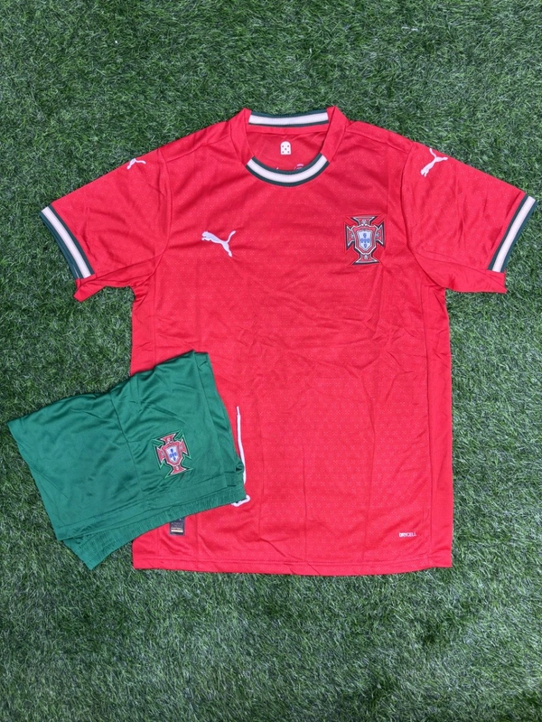 Portugal 2025 Home Half Sleeve Fan Edition With Short  - M