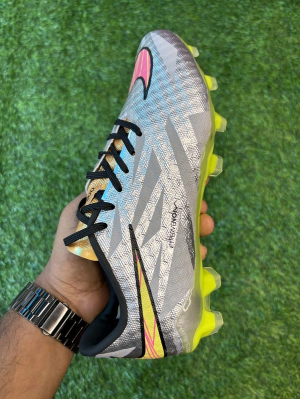 Hypervenom Phantom 3 Grey & Green Low-top FG With Lace  - 6