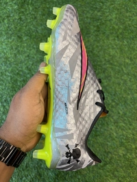 Hypervenom Phantom 3 Grey & Green Low-top FG With Lace  - 6