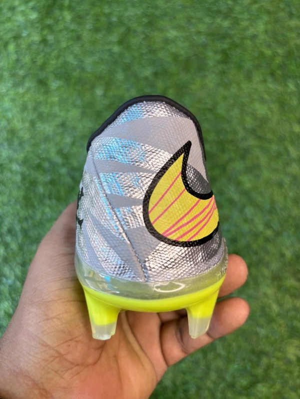 Hypervenom Phantom 3 Grey & Green Low-top FG With Lace  - 6