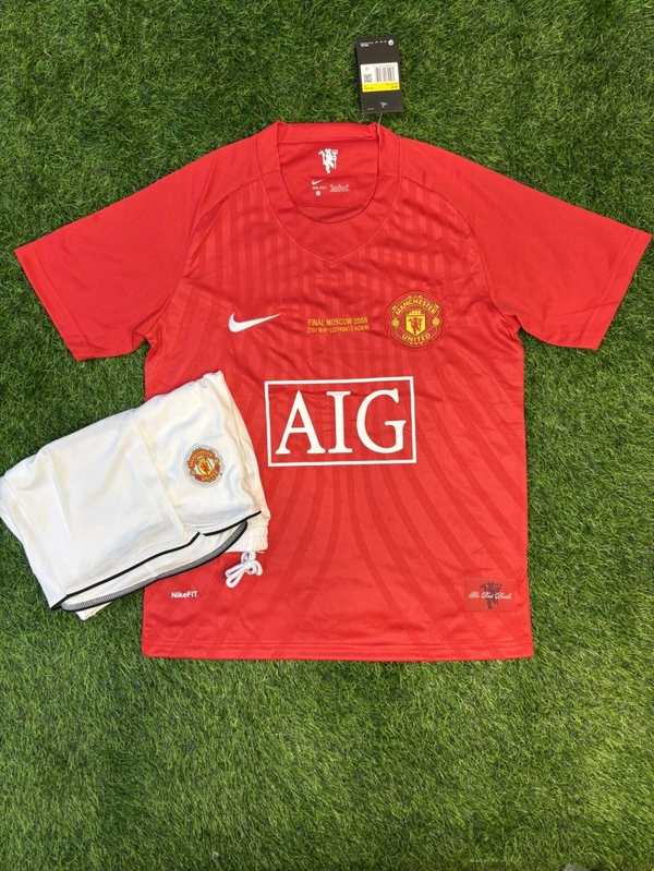 Retro Manchester United 2008 Home Fan Edition With Short  - L