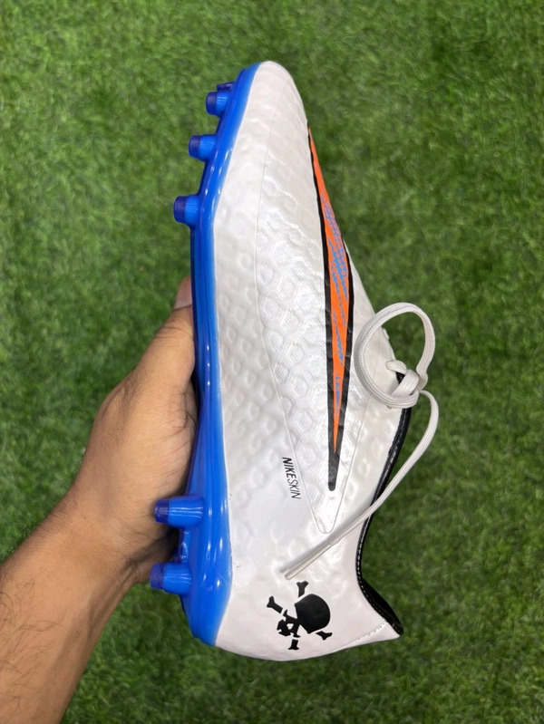 Hypervenom Phantom White Blue FG Low-top With Lace  - 7.5