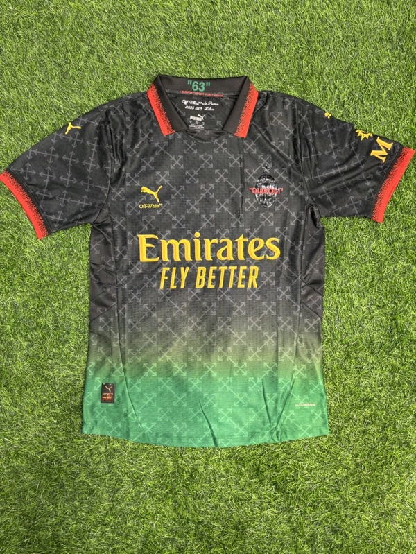 AC Milan X Off-white Black/Green 4th Kit Player Edition  - M