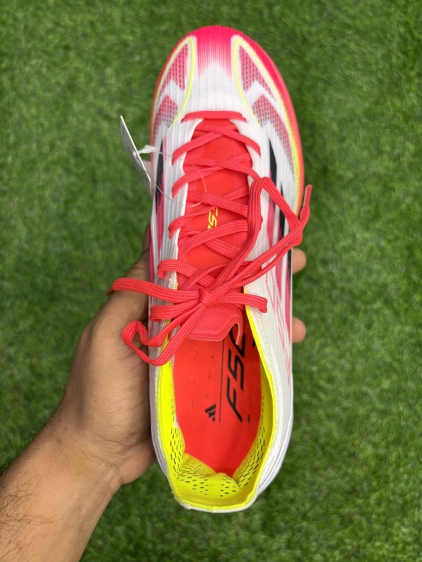 F50 White Orange Mix Colour AG/Turf With Lace  - 6.5