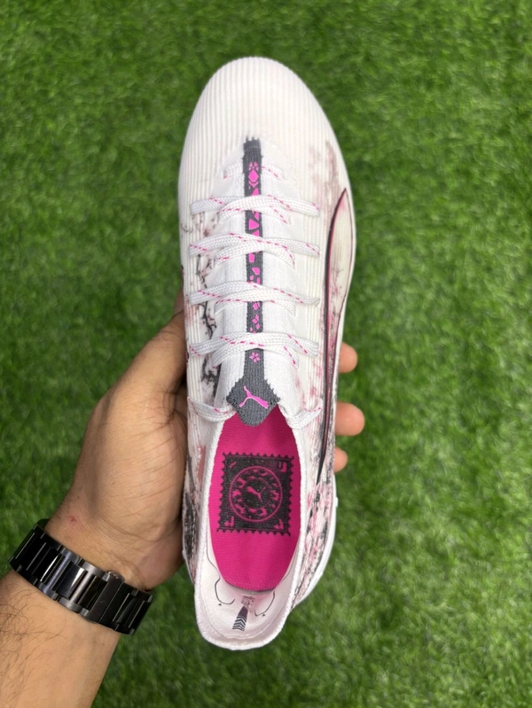 Ultra Ultimate White & Pink Low-Top FG With Lace - 7.5