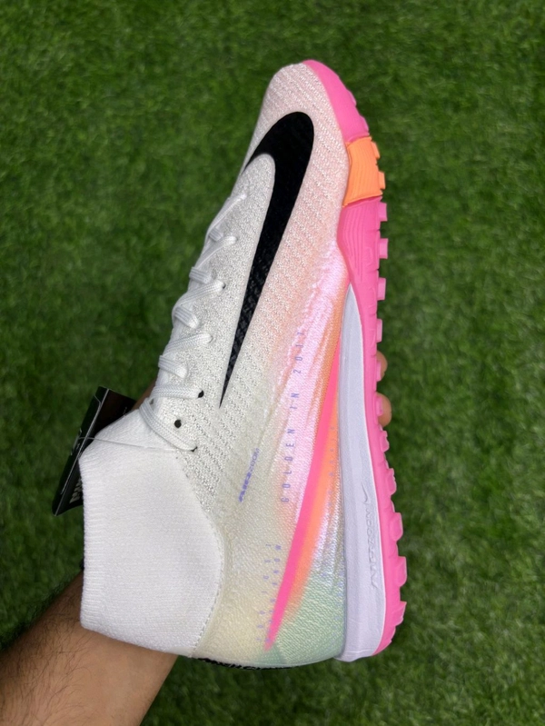 Mercurial Superfly 10 White Pink Mix AG/Turf High-Top With Lace - 7.5