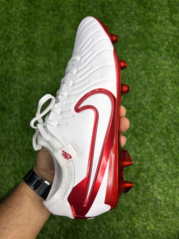 Tiempo Legend 10 Elite White Red Low-top FG With Lace  - 8.5