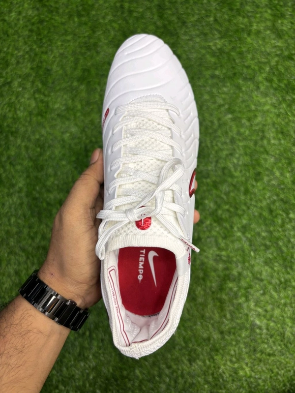 Tiempo Legend 10 Elite White Red Low-top FG With Lace  - 8.5