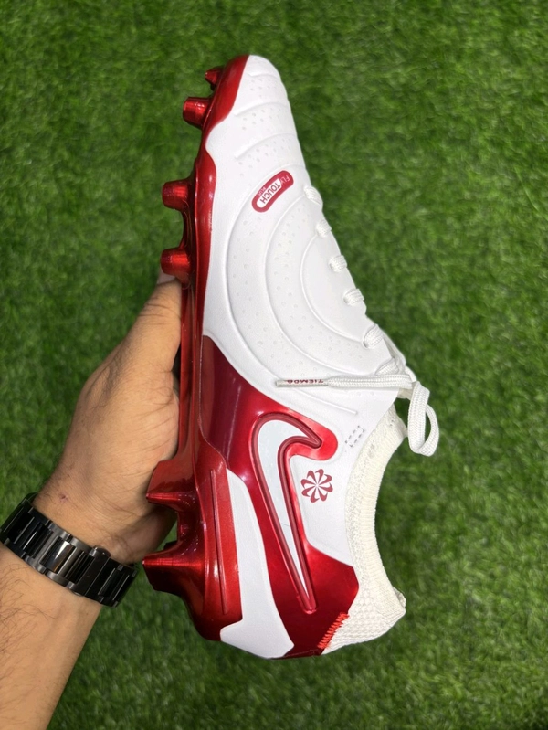 Tiempo Legend 10 Elite White Red Low-top FG With Lace  - 8.5