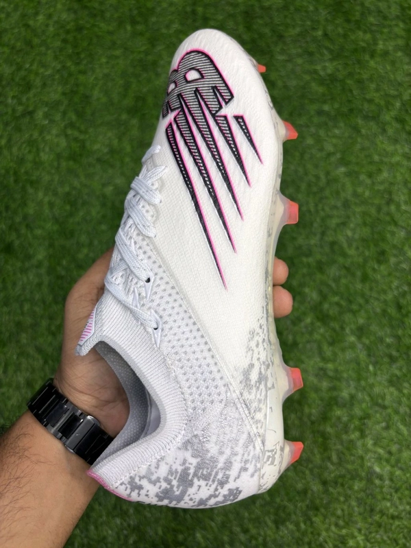 NB Furon V6 Pro White Pink Colour Low-top FG With Lace - 9