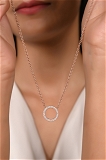 Mira Circle Of Sparkle - Rose Gold, Pendent Length: 20 Inch, Pendent