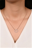 Mira Circle Of Sparkle - Rose Gold, Pendent Length: 20 Inch, Pendent