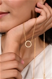 Mira Circle Of Sparkle - Yellow Gold, Pendent Length: 20 Inch, Pendent