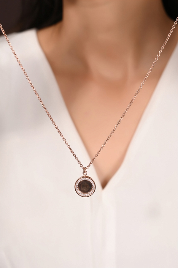 Mira Cosmos Inspired Pendent - Rose Gold, Pendent Length: 20 Inch, Pendent