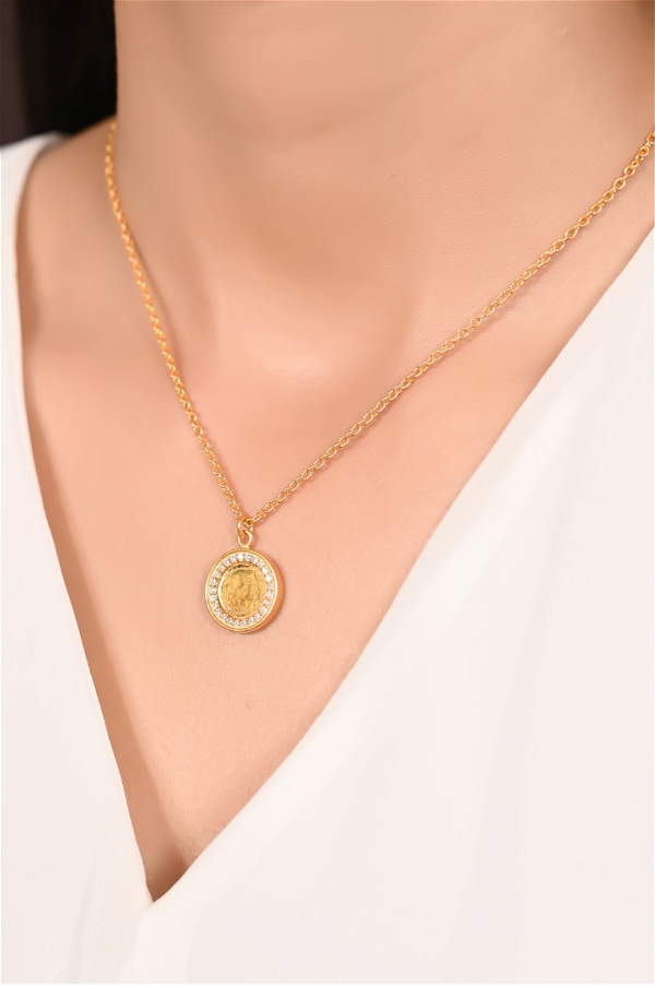 Mira Cosmos Inspired Pendent - Yellow Gold, Pendent Length: 20 Inch, Pendent
