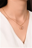 Mira Crystal Haze Butterfly Pendent  - Yellow Gold, Pendent Length: 20 Inch, Pendent