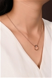 Mira Crystal Circle Pendent  - Rose Gold, Pendent Length: 20 Inch, Pendent